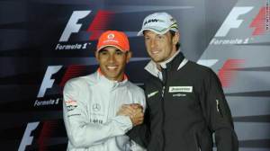 I due piloti McLaren: Lewis Hamilton e Jenson Button